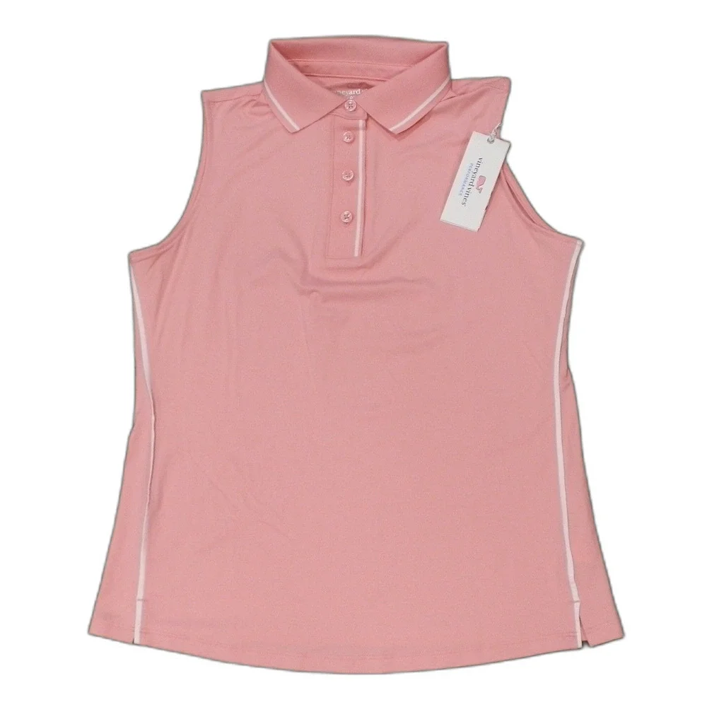 Vineyard Vines Performance Sleeveless Polo Palm Beach Pink Women's Golf XS NWT - Picture 2 of 3